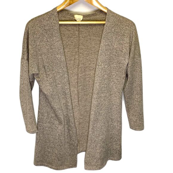 Caution To The Wind Anthropologie Tan/Taupe Heathered Open Front Cardigan Size S - Picture 2 of 8